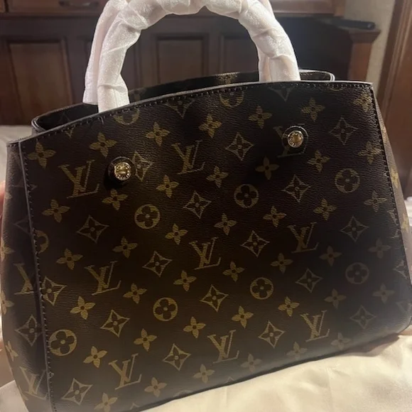 Luxury Designer Brown Monogram Tote Bag - Picture 1 of 4